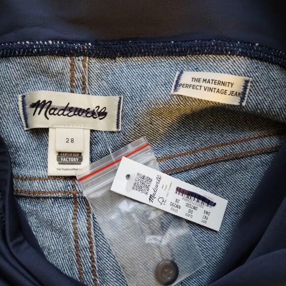 AA Madewell Maternity Over-the-Belly Perfect Vintage Jean in Decatur Wash NWT 28 - Picture 11 of 13